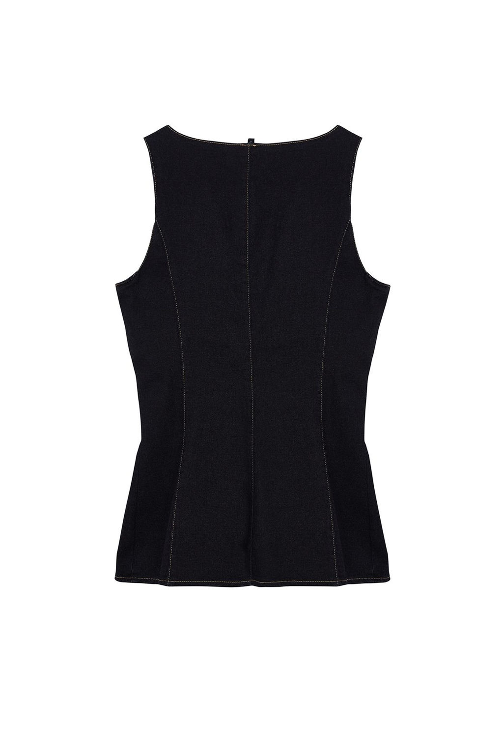 Trendyolmilla Siyah Dikis Detayl? Fermuarl? Kare Yaka Denim Bluz TWOAW25BZ00005  фото 7