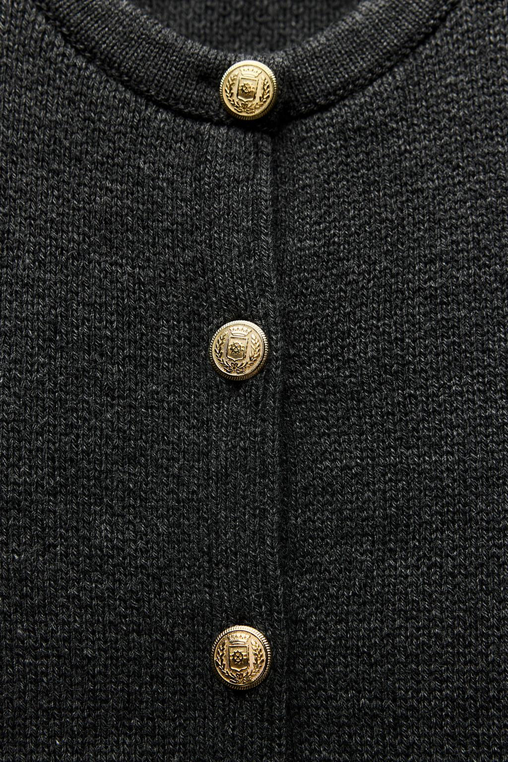 KNIT CARDIGAN WITH GOLDEN BUTTONS - Zara фото 17