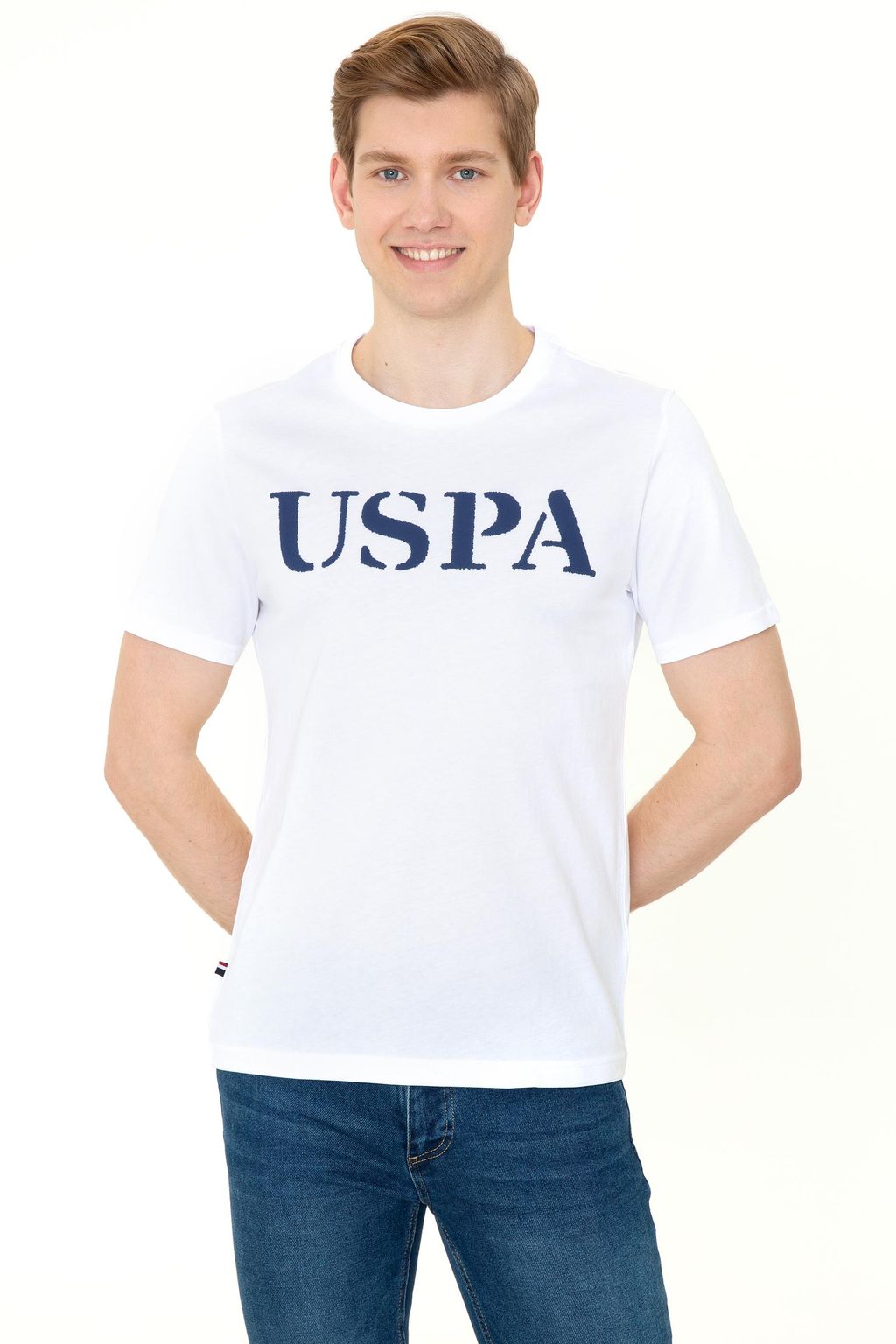 Мужская белая футболка с круглым вырезом Basic - U.s. polo assn фото 4