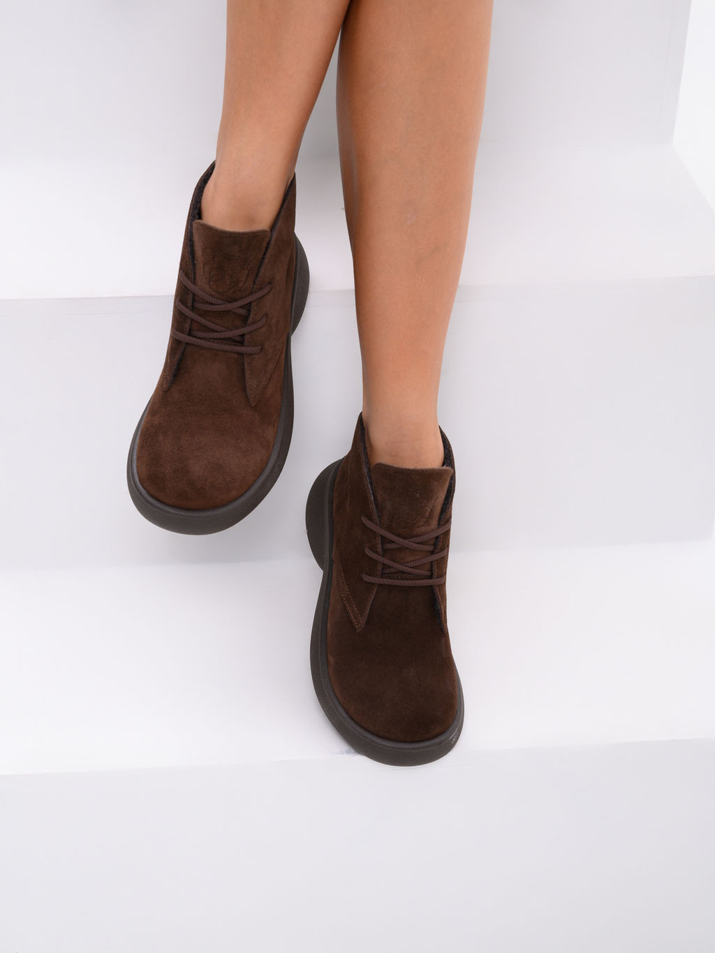 Ботинки EDART 308.927br.Коричневая замша+коричневый/байка