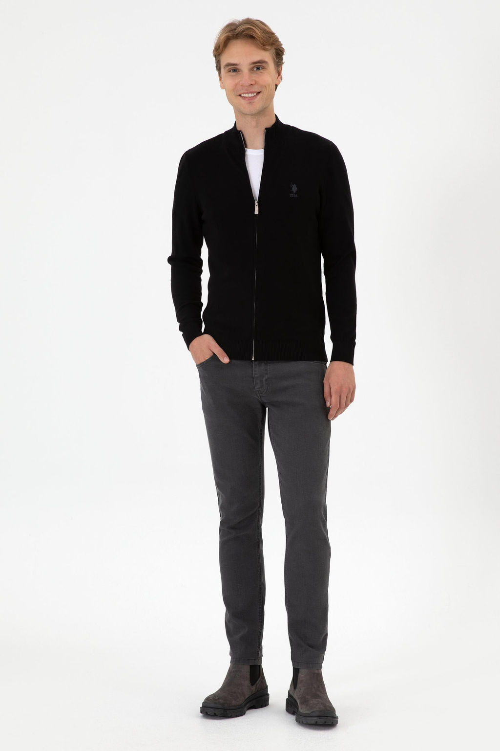 Erkek Slim Fit Siyah Triko H_rka - U.s. polo assn фото 11