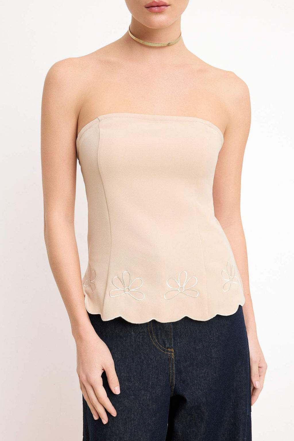 Bej Nak?s Detayl? Dokuma Bluz TWOSS26BZ00500 - Trendyolmilla фото 3