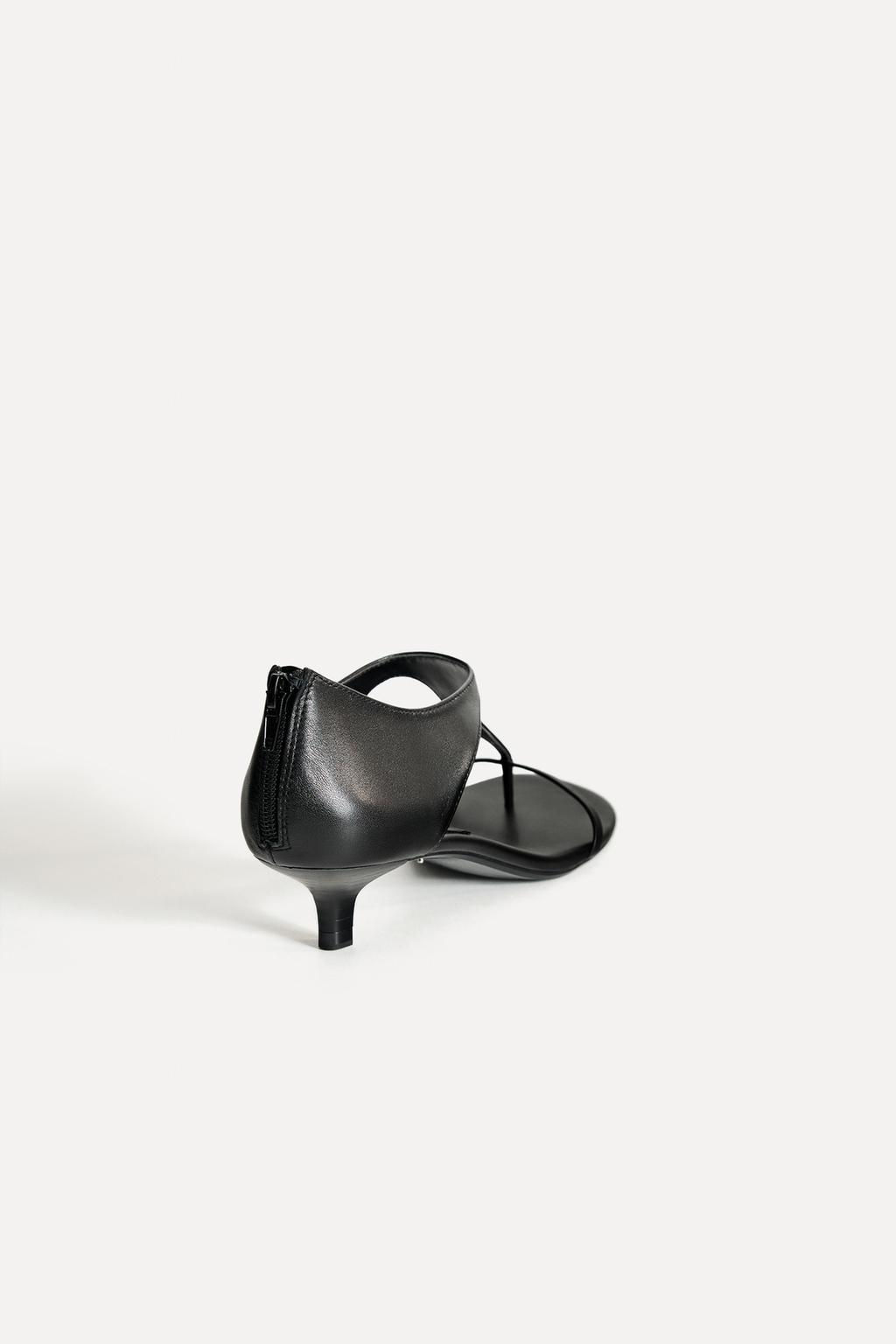 LEATHER KITTEN HEEL SANDALS 50TH ANNIVERSARY - Zara фото 5