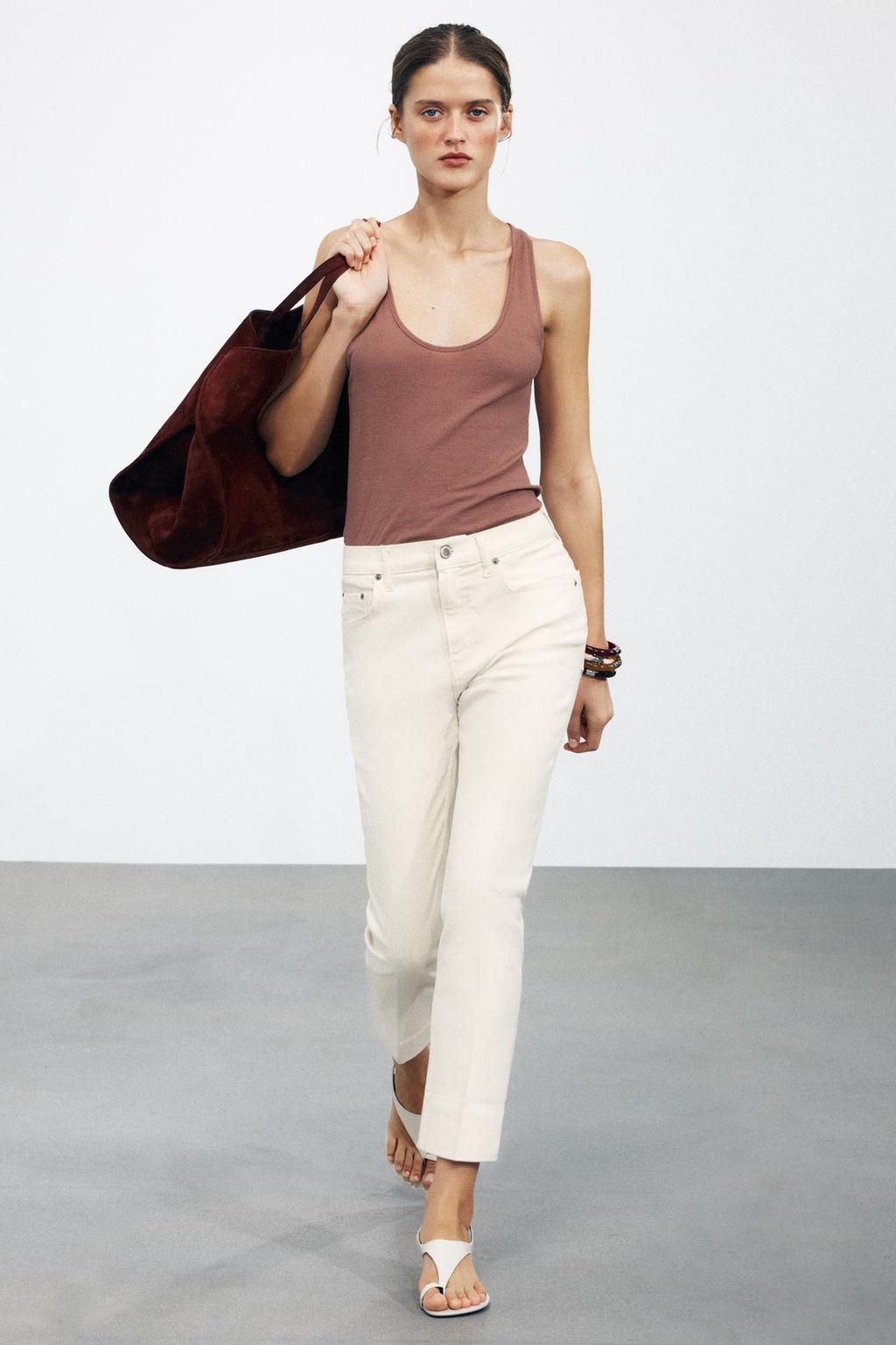 ZW COLLECTION HIGH-WAIST BOOTCUT CROPPED JEANS - Zara фото 11