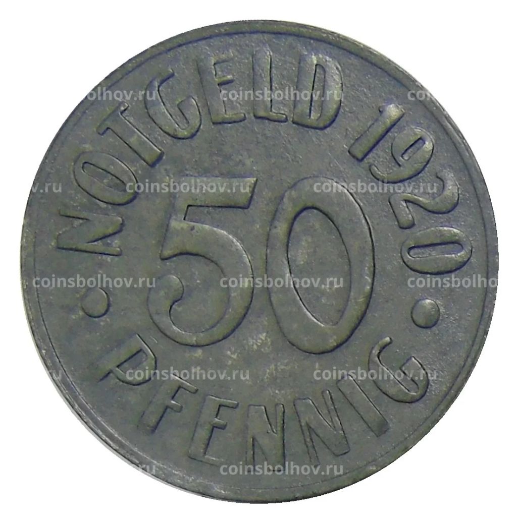 Монета 50 пфеннигов 1920 года Германия  Нотгельд Кассель