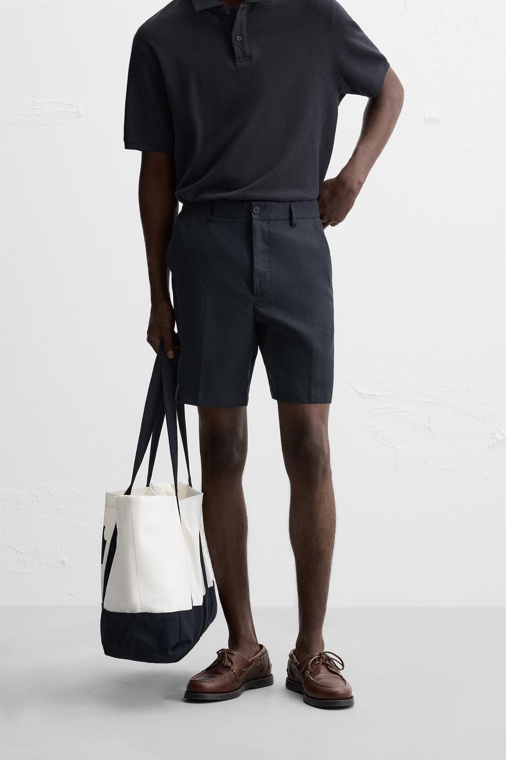 100% LINEN BERMUDA SHORTS - Zara фото 3