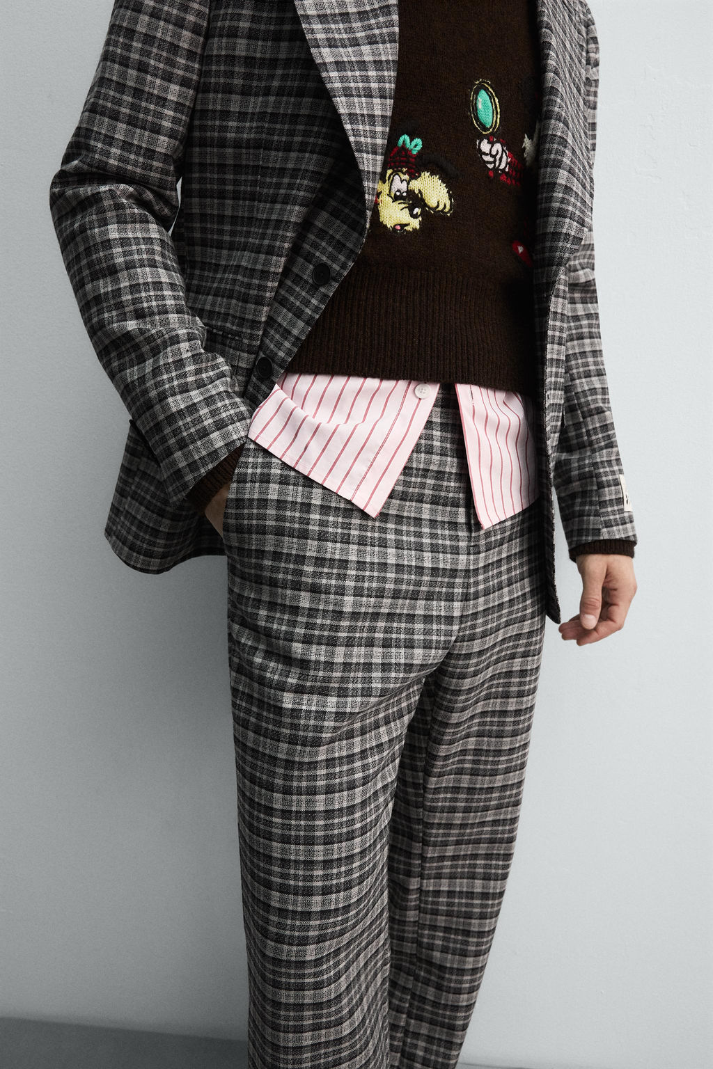 CHECK SUIT TROUSERS HARRY LAMBERT FOR ZARA X DISNEY  фото 5