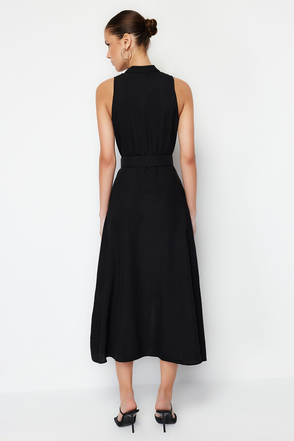 TRENDYOLMILLA Mint Kemerli Midi Dokuma Gomlek Elbise TWOSS23EL01628  фото 18