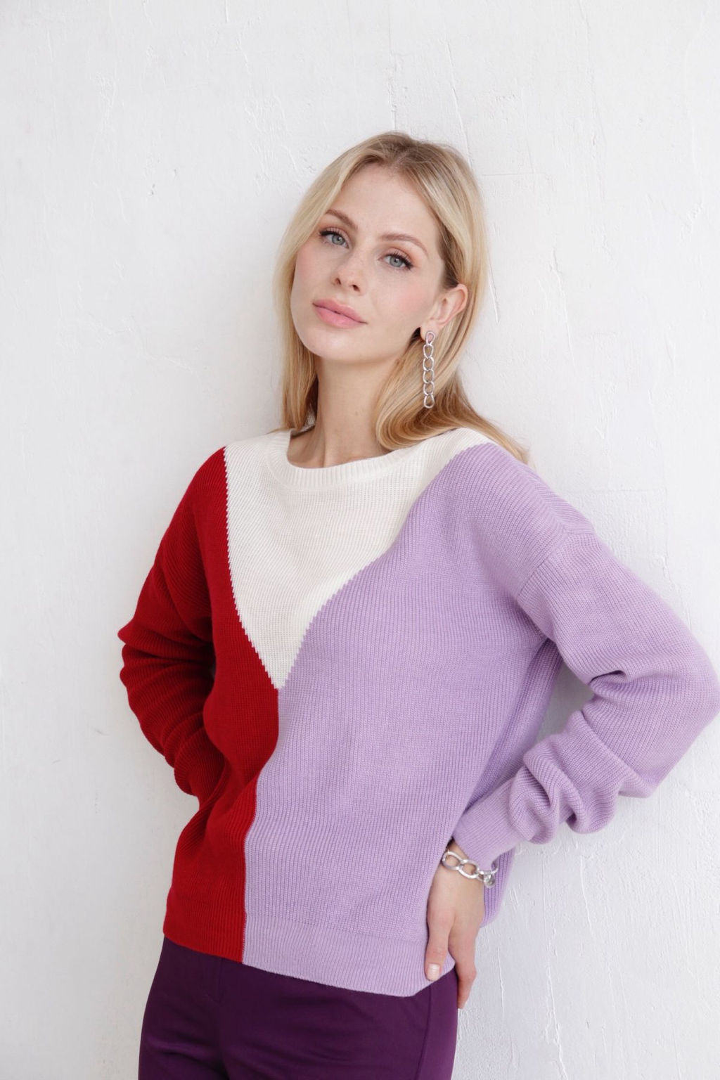 Martichelli Джемпер красно-лавандовый  фото 12