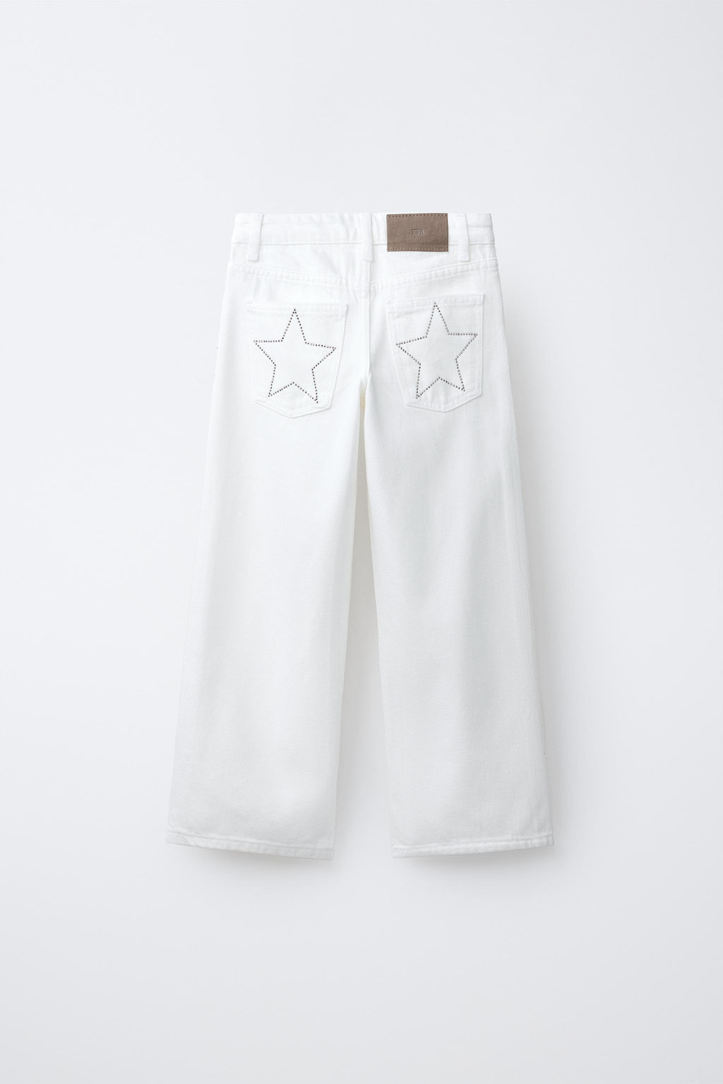 JEANS WIDE LEG STRASS Y ESTRELLAS / Blanco - Zara фото 5