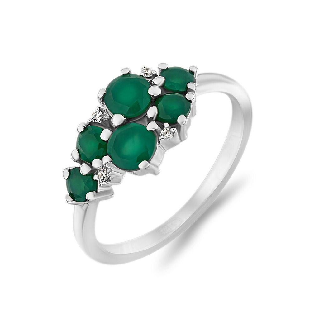 Кольцо, зеленый агат, Эсмеральда