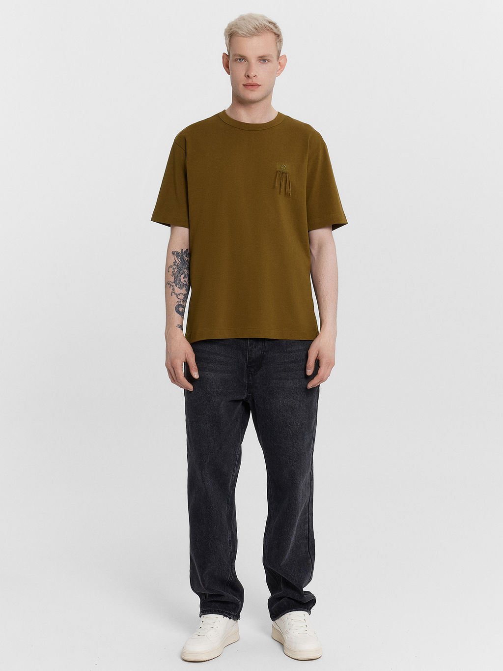 Футболка мужская хаки с вышивкой на груди - Mark formelle фото 3