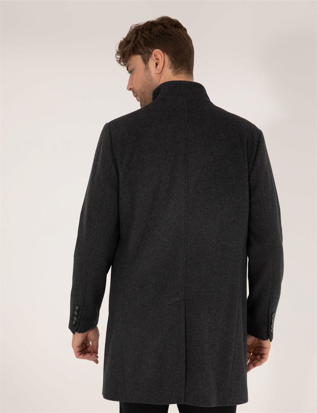 Antrasit Slim Fit Palto - Pierre cardin фото 5