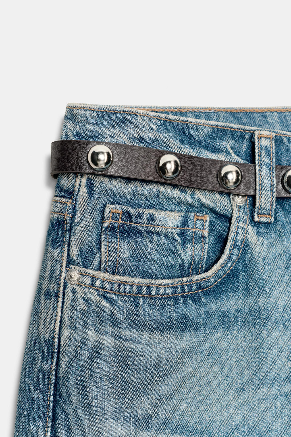 JEANS Z1975 STRAIGHT TAPERED TIRO ALTO CINTUR?N / Azul claro - Zara фото 10