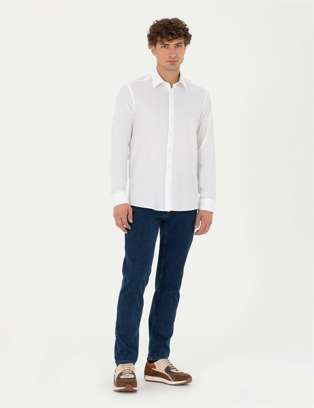 Beyaz Slim Fit Uzun Kollu Basic G_mlek - Pierre cardin фото 4