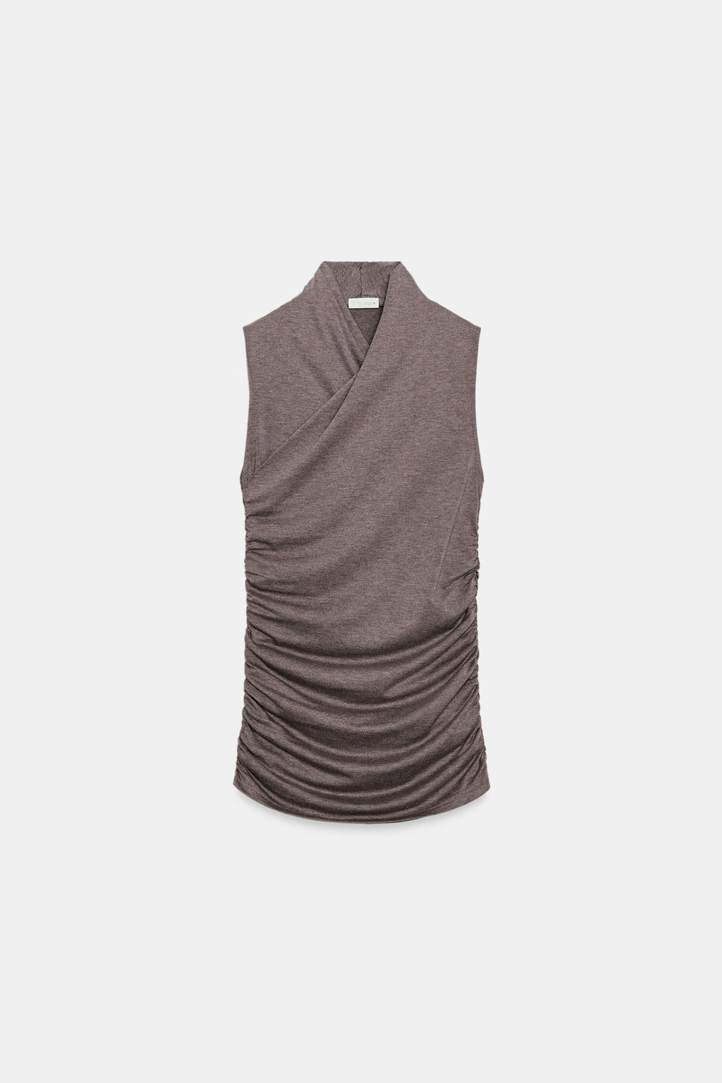 TOP DRAPEADO FRUNCES / Marr?n vigor? - Zara фото 8