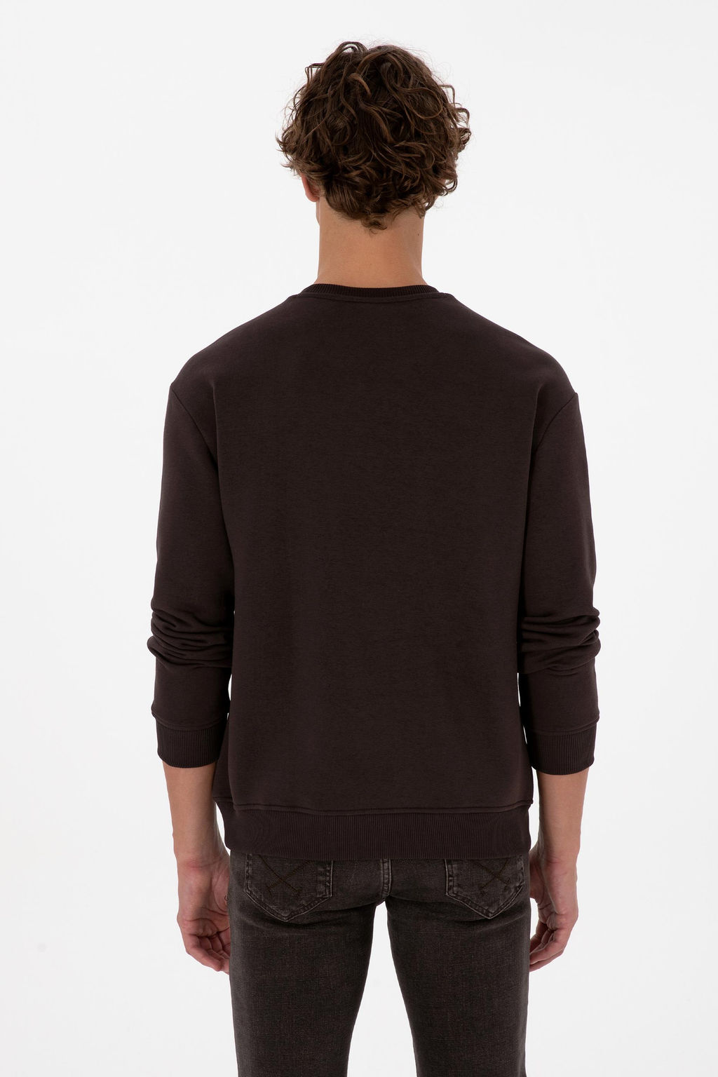 Erkek Koyu Kahverengi Basic Sweatshirt - U.s. polo assn фото 5