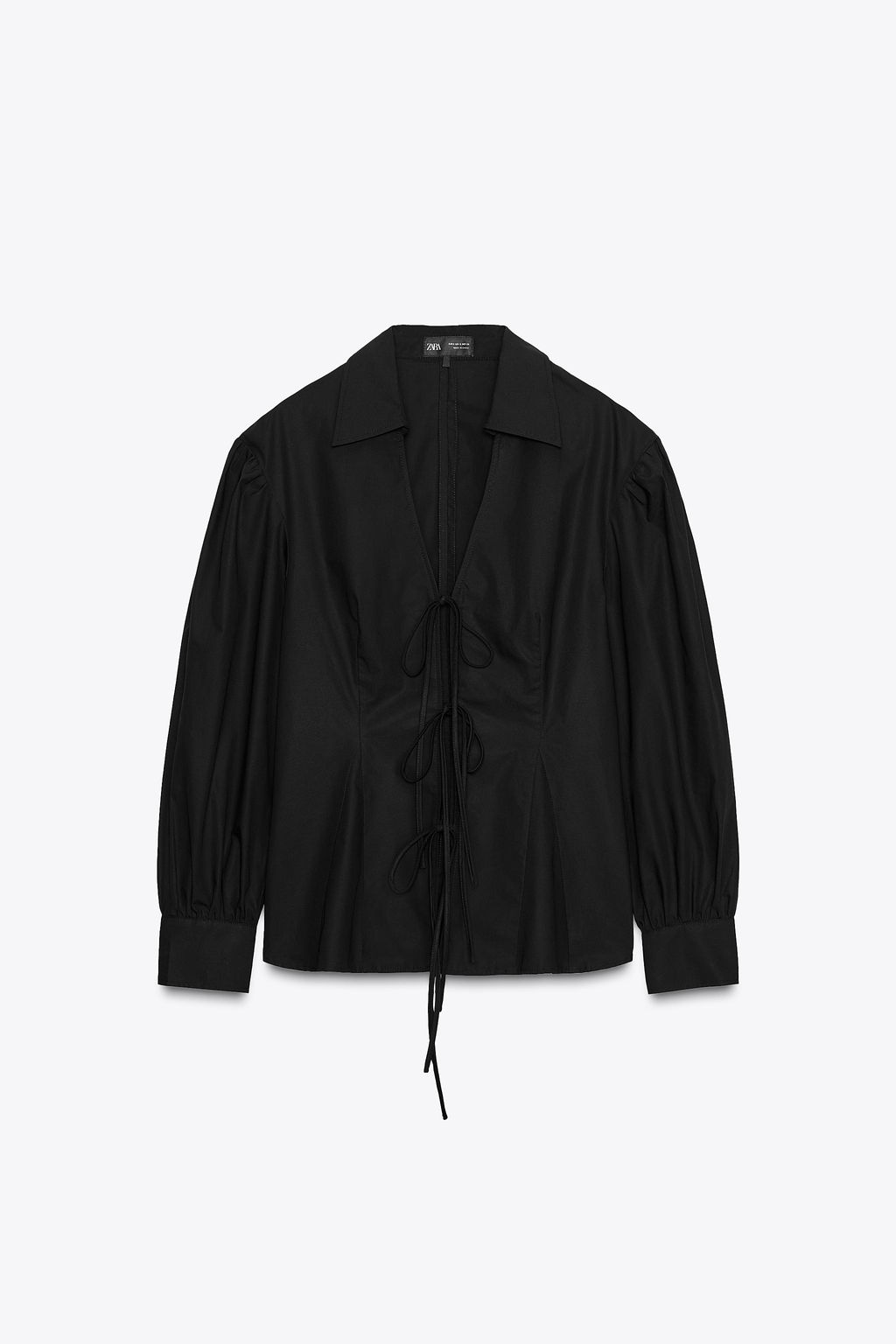 POPLIN SHIRT WITH TIED DETAILS ZW COLLECTION - Zara фото 5