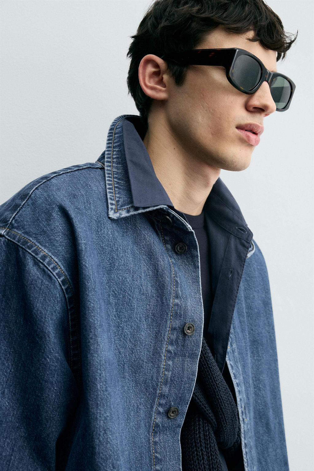 SHORT SLEEVE DENIM SHIRT - Zara фото 7