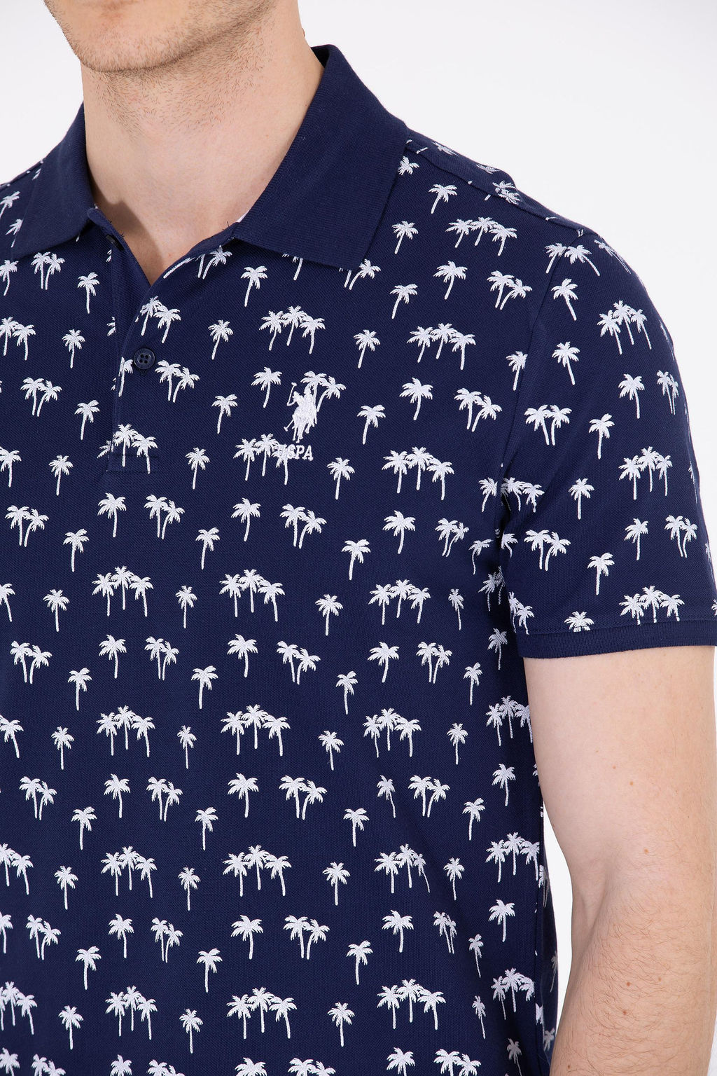 U. S. Polo Assn Мужская темно-синяя футболка с воротником-поло - U.s. polo assn фото 7