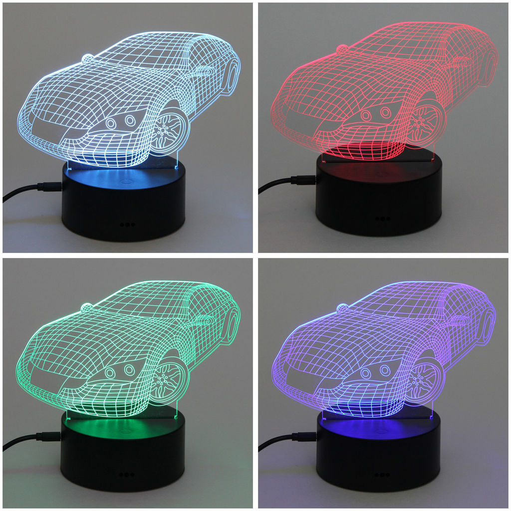 Цена за 2 шт. Светильник ночник "3D-Тачка" на пластиковой подставке, с включателем USB