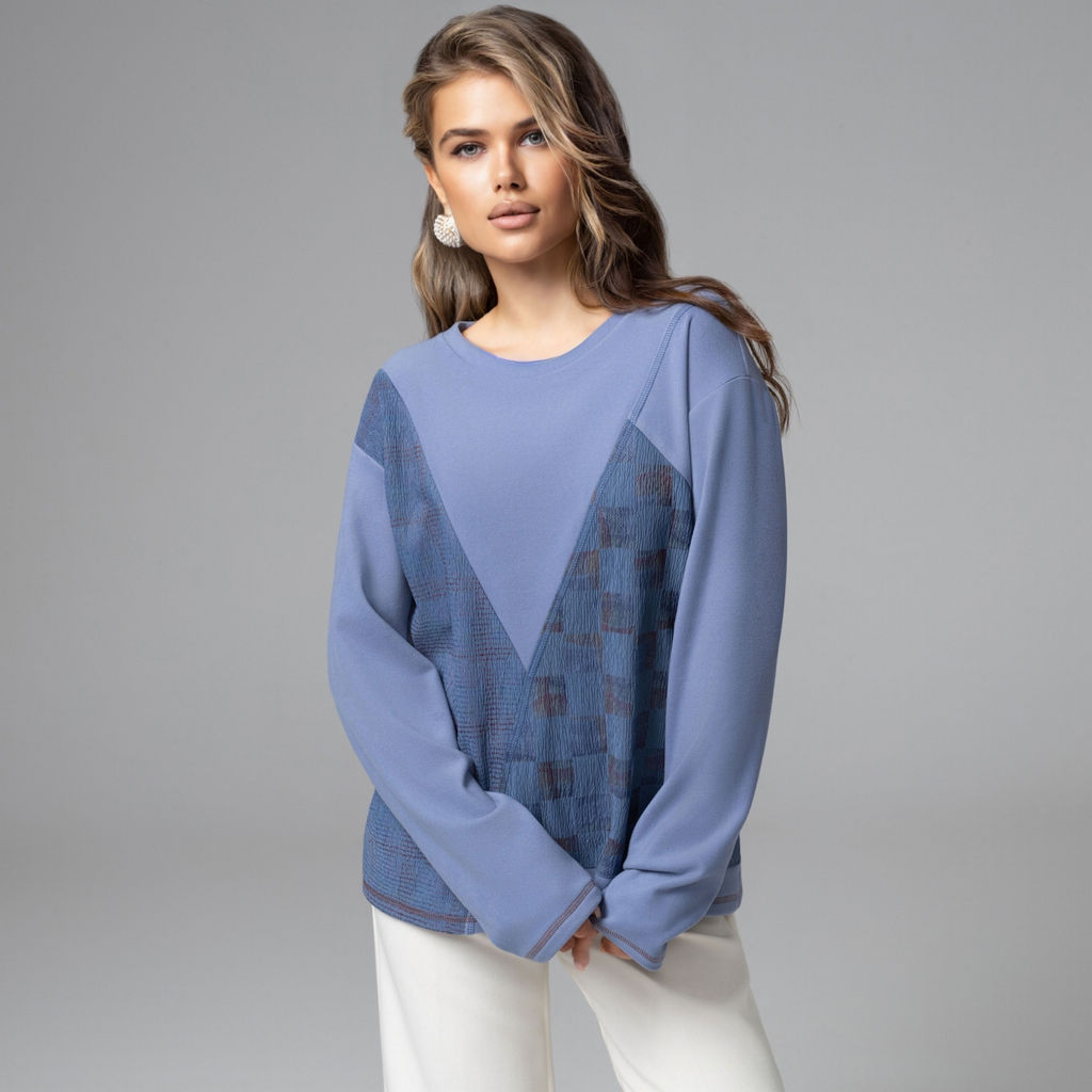 Лонгслив уютный, Стиль вне закона (голубой) - Charutti фото 2