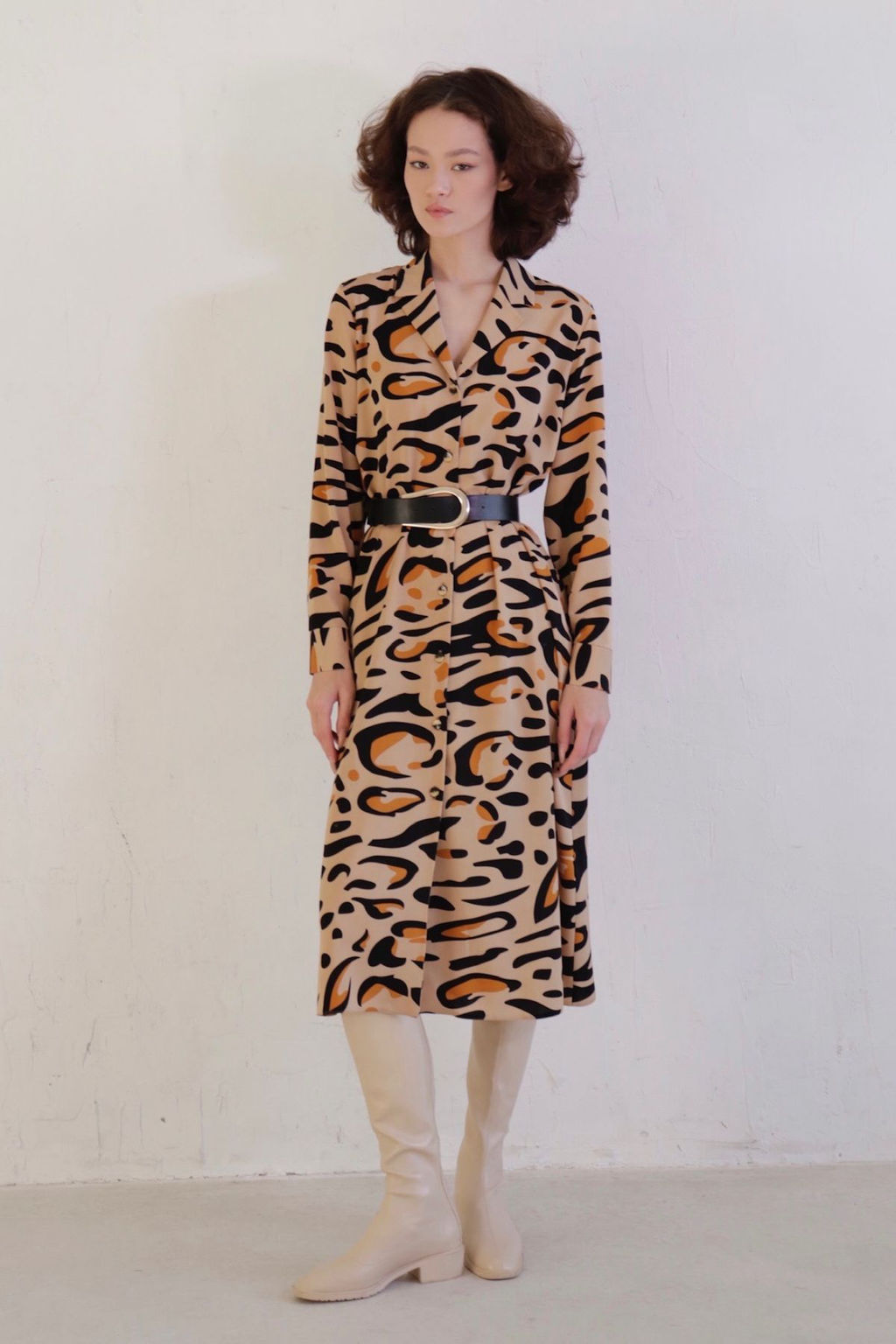 Платье-рубашка с английским воротником принт - Martichelli фото 149