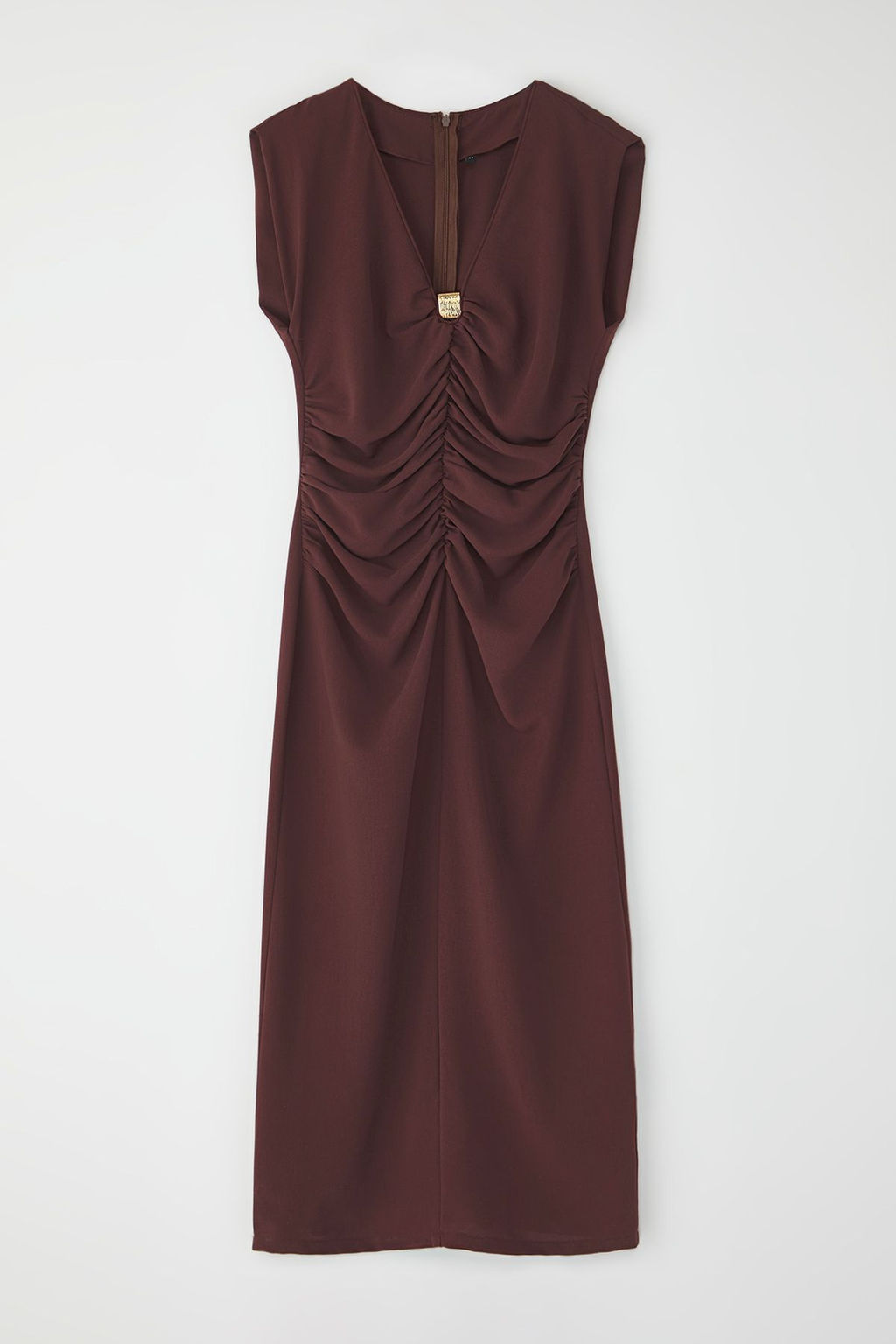 TRENDYOLMILLA Yag Yesil Vucudu Saran Buzgulu Aksesuar Detayl? Midi Dokuma Elbise TWOSS25EL00120 фото 5