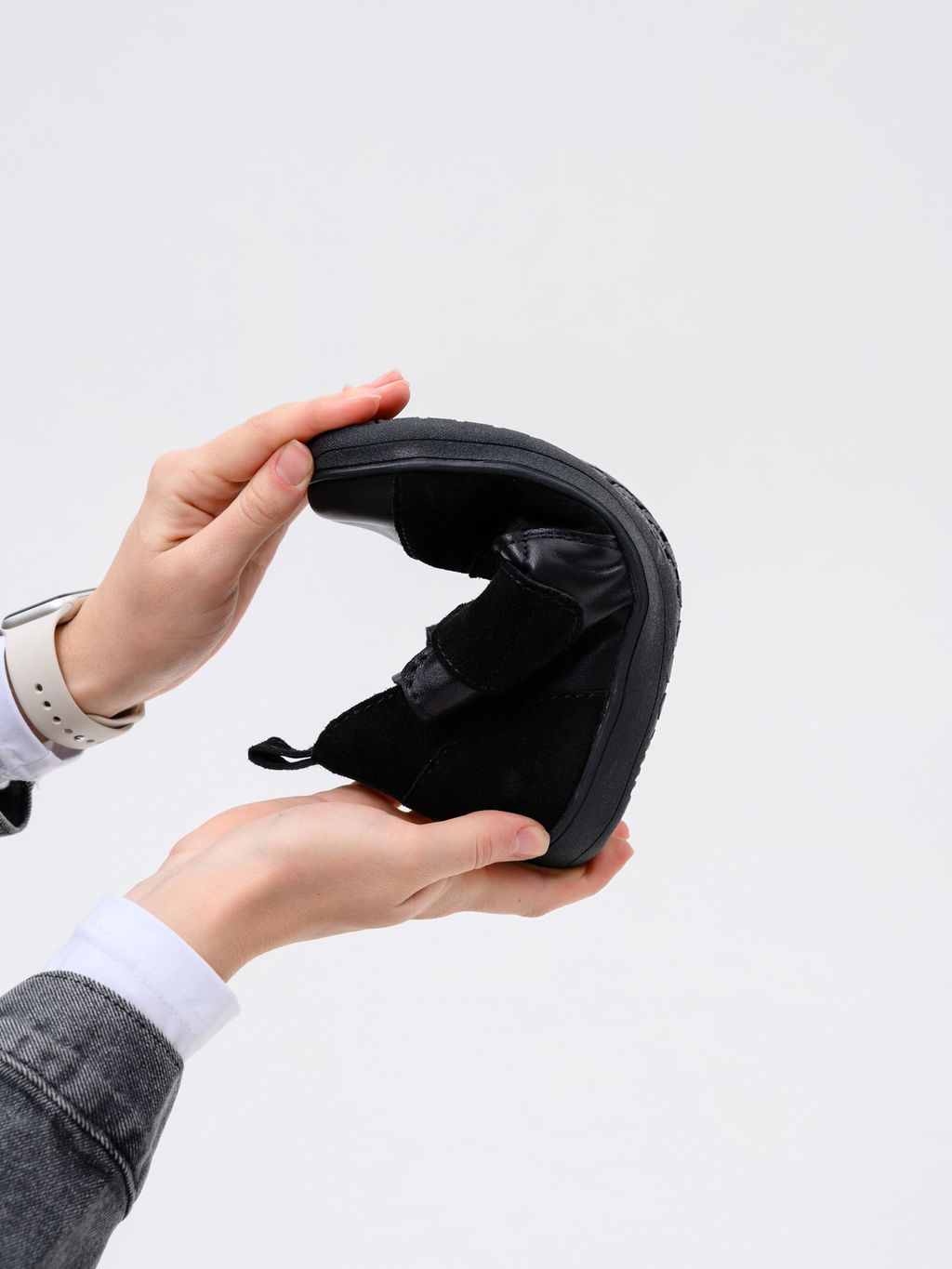 Ботинки женские демисезонные черные 206.NATAbl.Черная кожа+черная замша/Байка