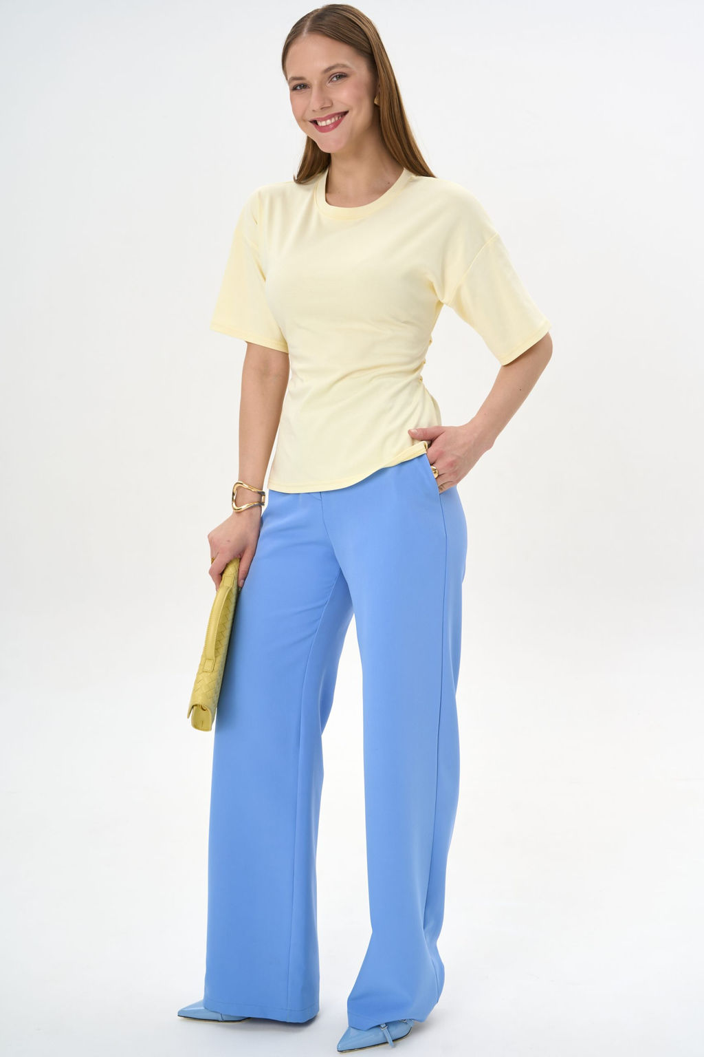 Футболка с завязками Николь (жёлтый) - Эльза фото 14