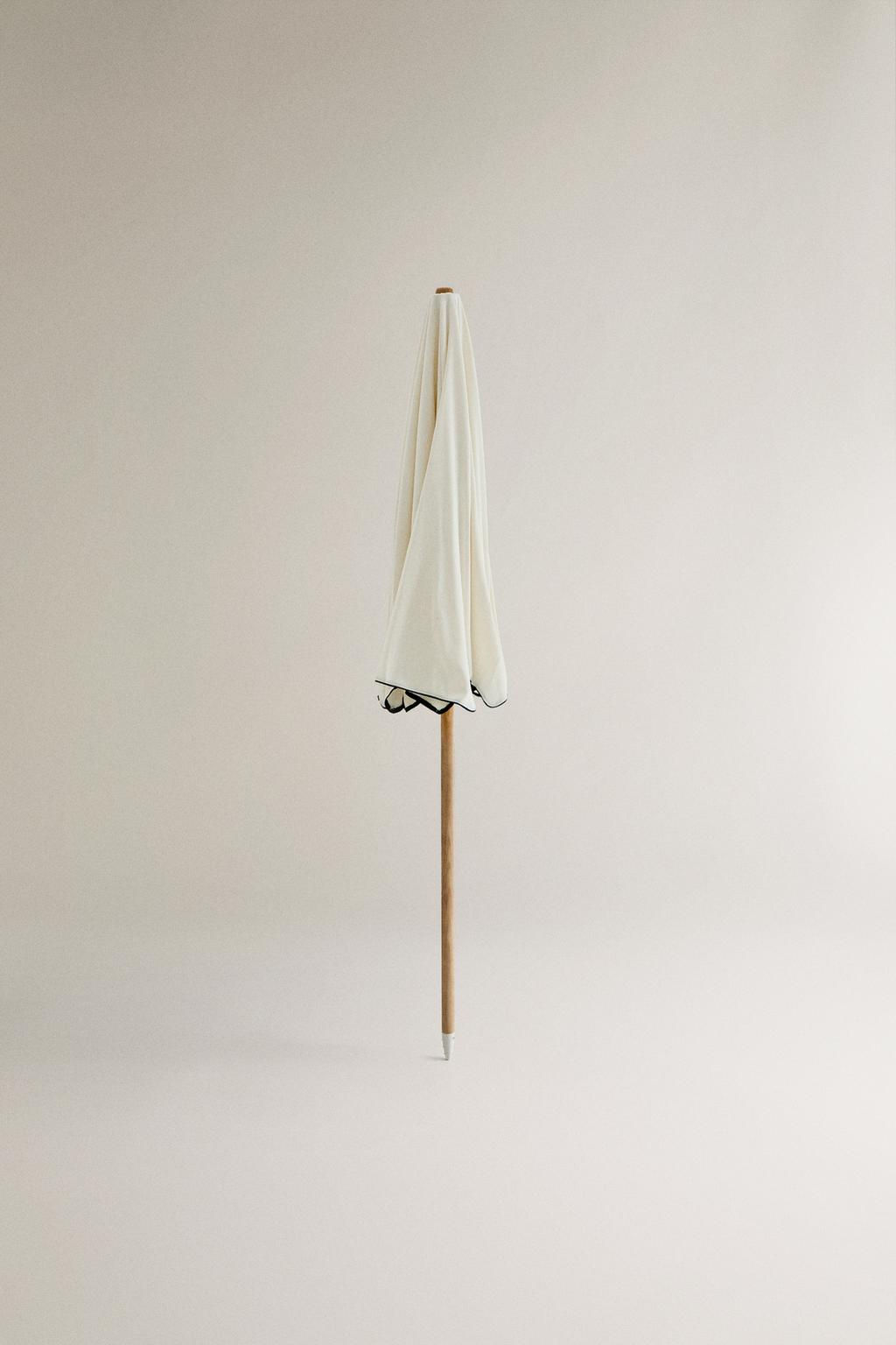 ACACIA WOOD BEACH UMBRELLA WITH CONTRAST TRIM - Zara фото 2