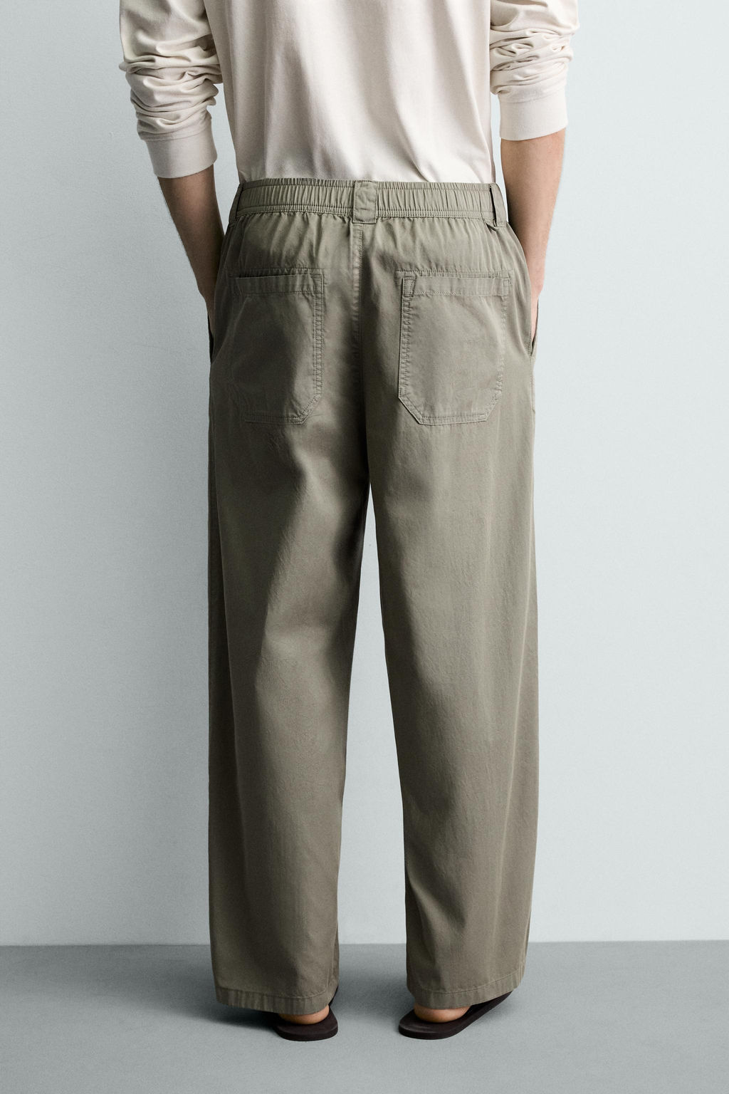 PANTAL?N RELAXED FIT ALGOD?N / Khaki claro - Zara фото 3