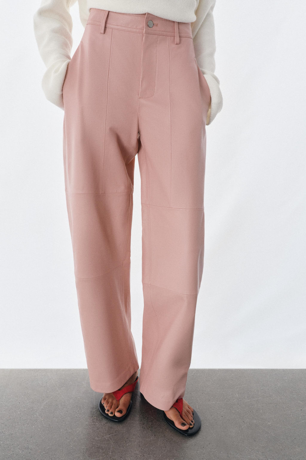 PANTAL?N PIEL 100% ZW COLLECTION LIMITED EDITION / Rosa - Zara фото 2