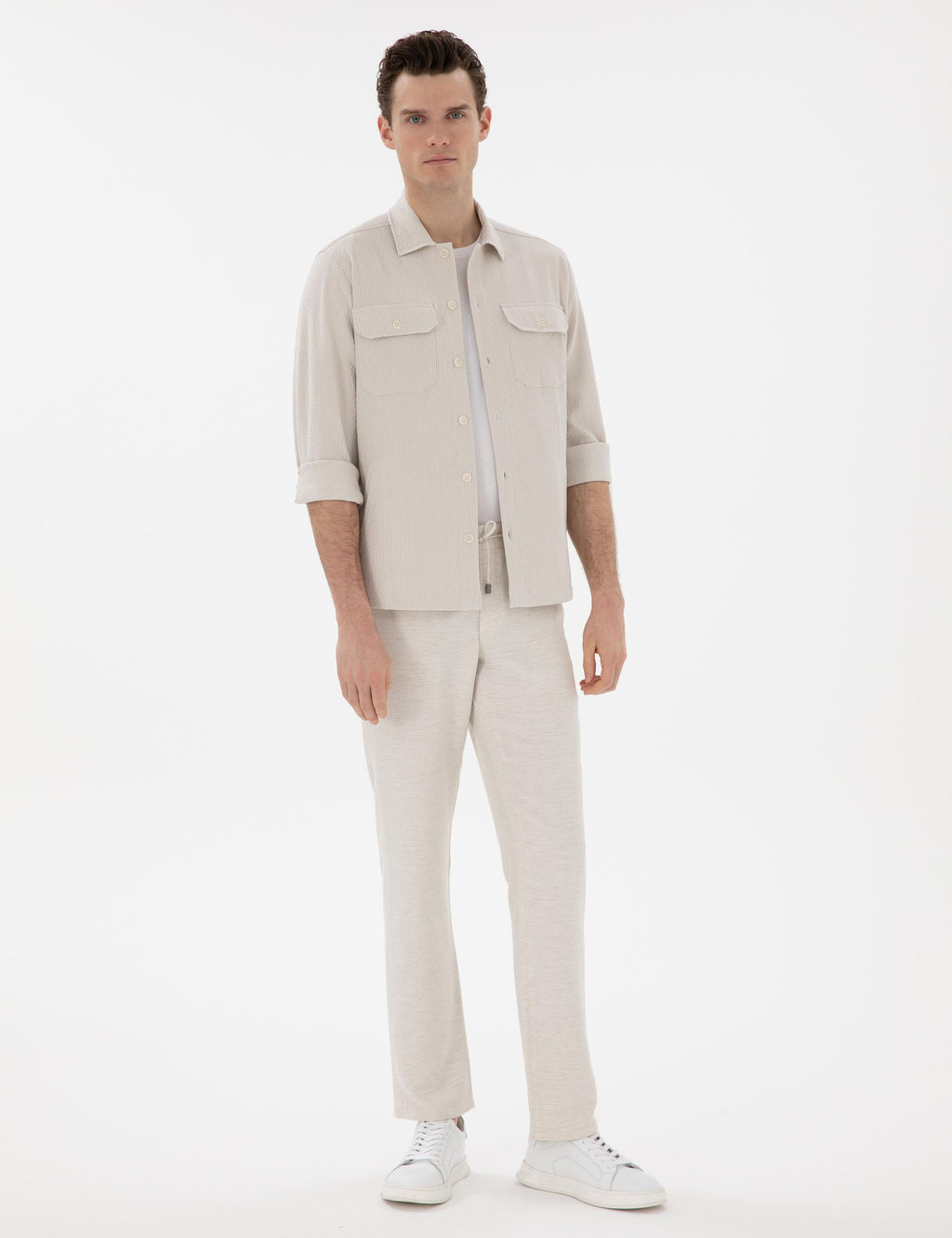 Рубашка Pierre Cardin Comfort Fit бежевая