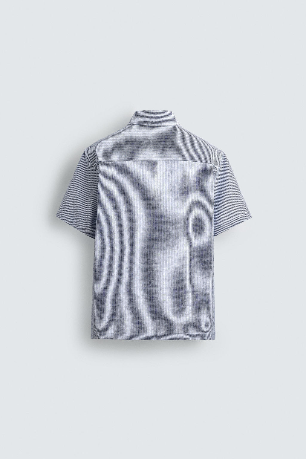 Рубашка Zara CAMISA ESTRUCTURA CONFORT темно-синяя
