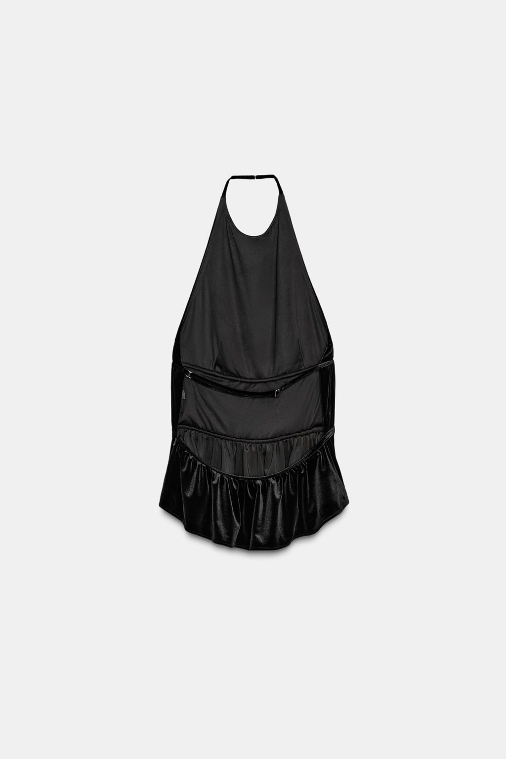VELVET HALTER NECK TOP WITH GATHERING - Zara фото 7