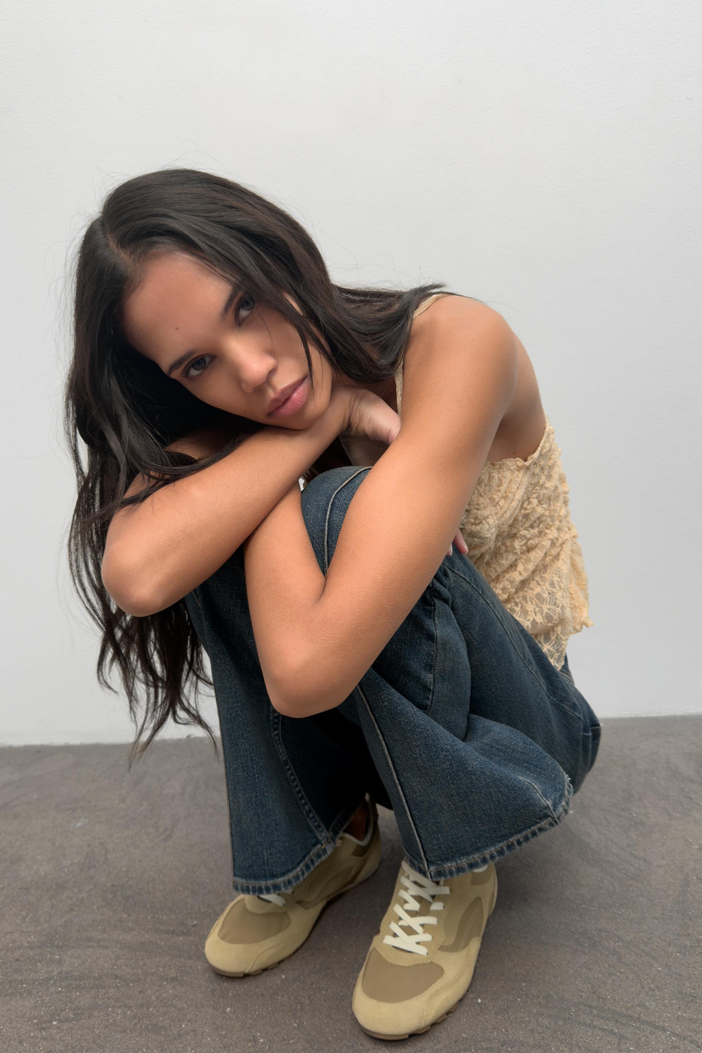 ZAPATILLA RUNNING COMBINADAS / Verde Oliva