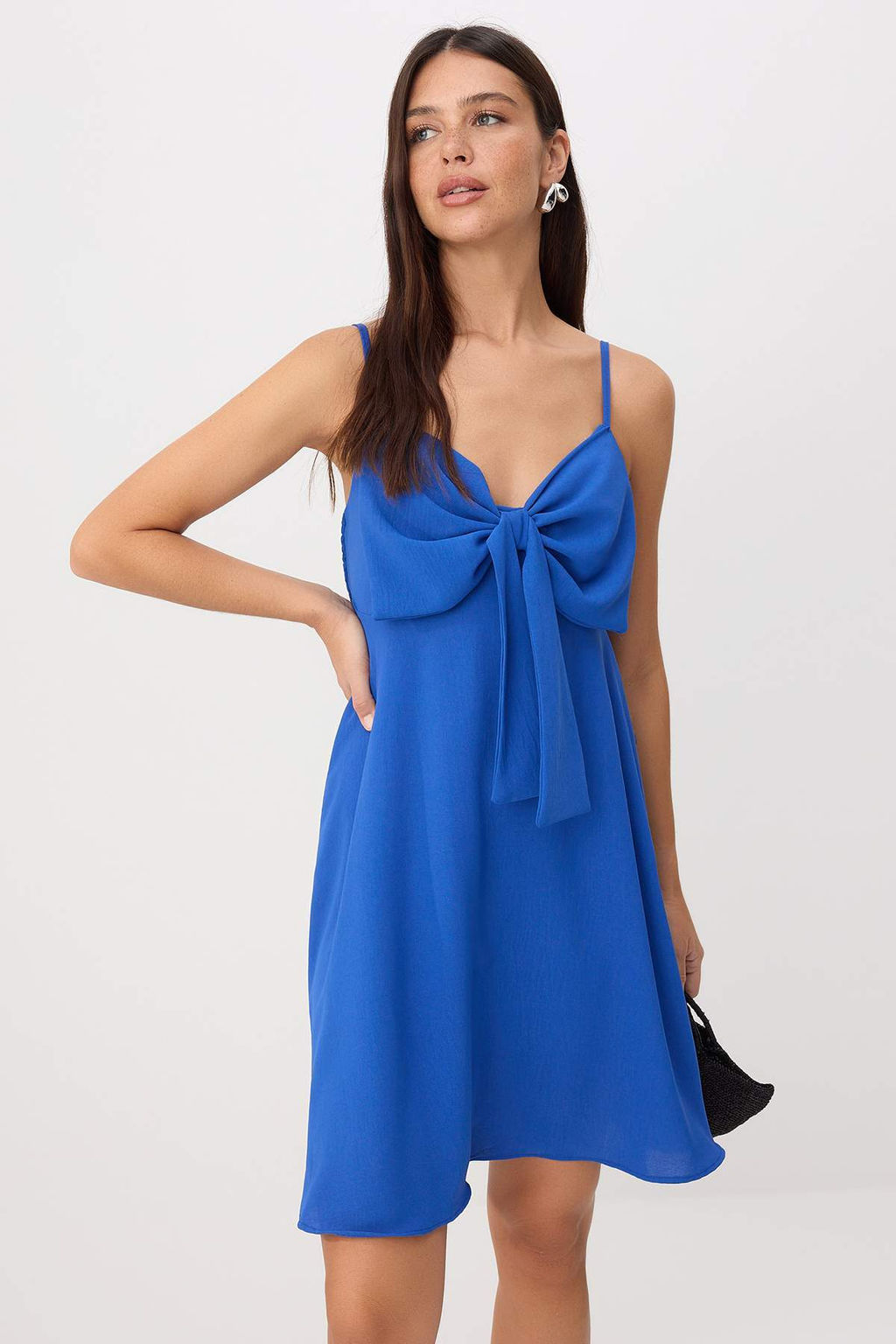 Saks Ask?l? Mini Kurdele Detayl? Dokuma Elbise TWOSS26EL00983 - Trendyolmilla фото 2