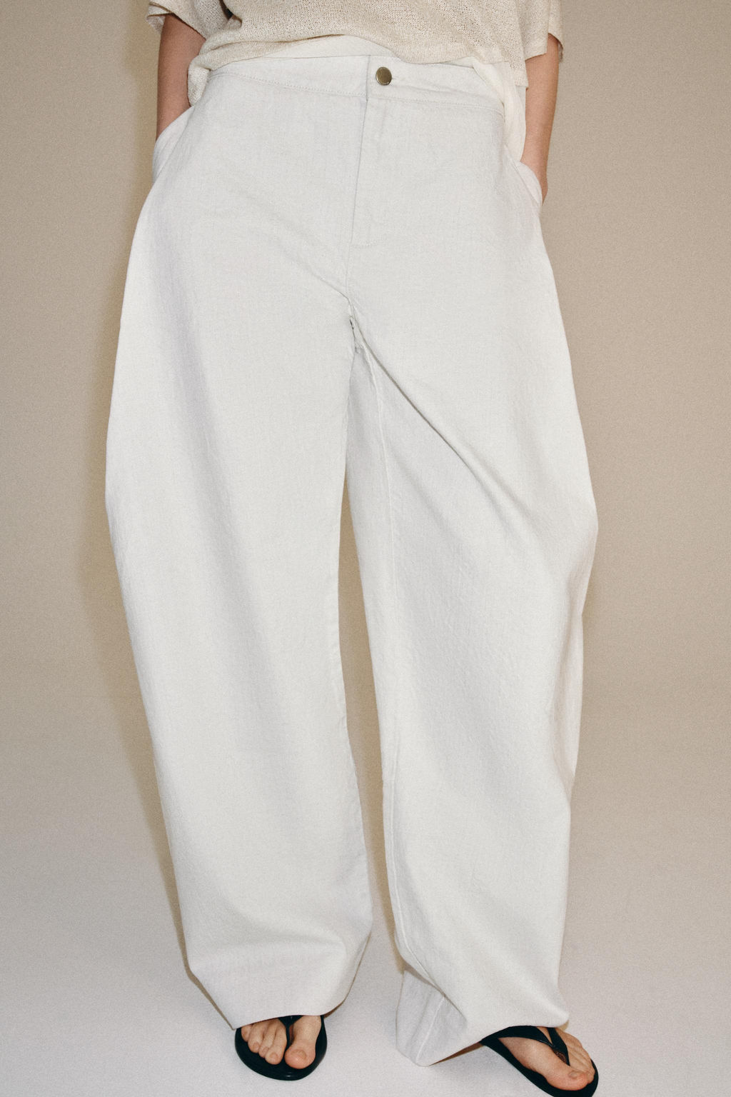 PANTAL?N ANCHO ZW COLLECTION / Crudo - Zara фото 2