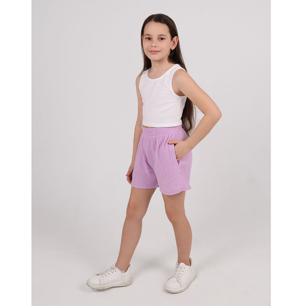 Комплект топ кулирка с лайкрой, шорты муслин 7015900104 - Youlala фото 3