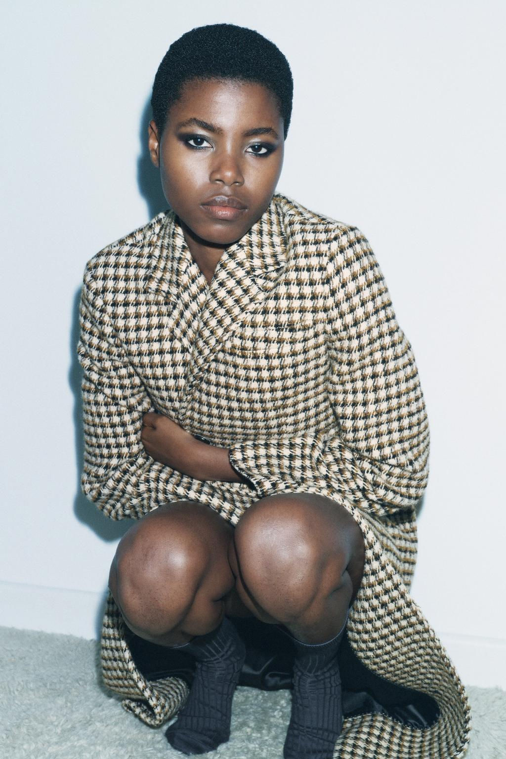 ZW COLLECTION LONG CHECK COAT - Zara фото 2