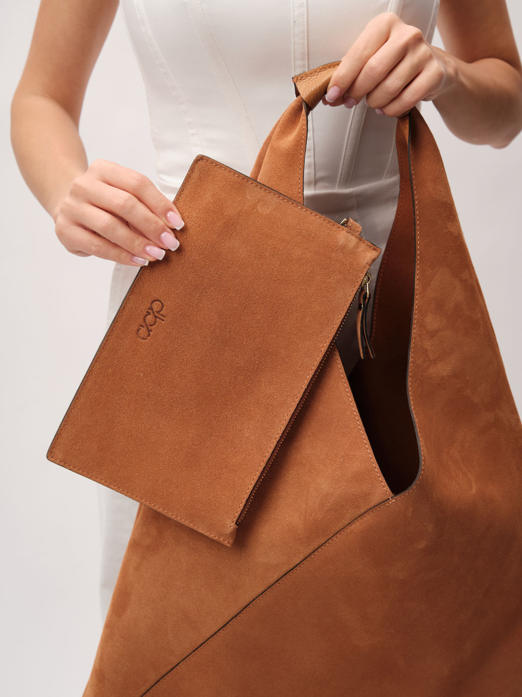 Замшевая сумка шоппер Luna DBR 31373 вуд  фото 9