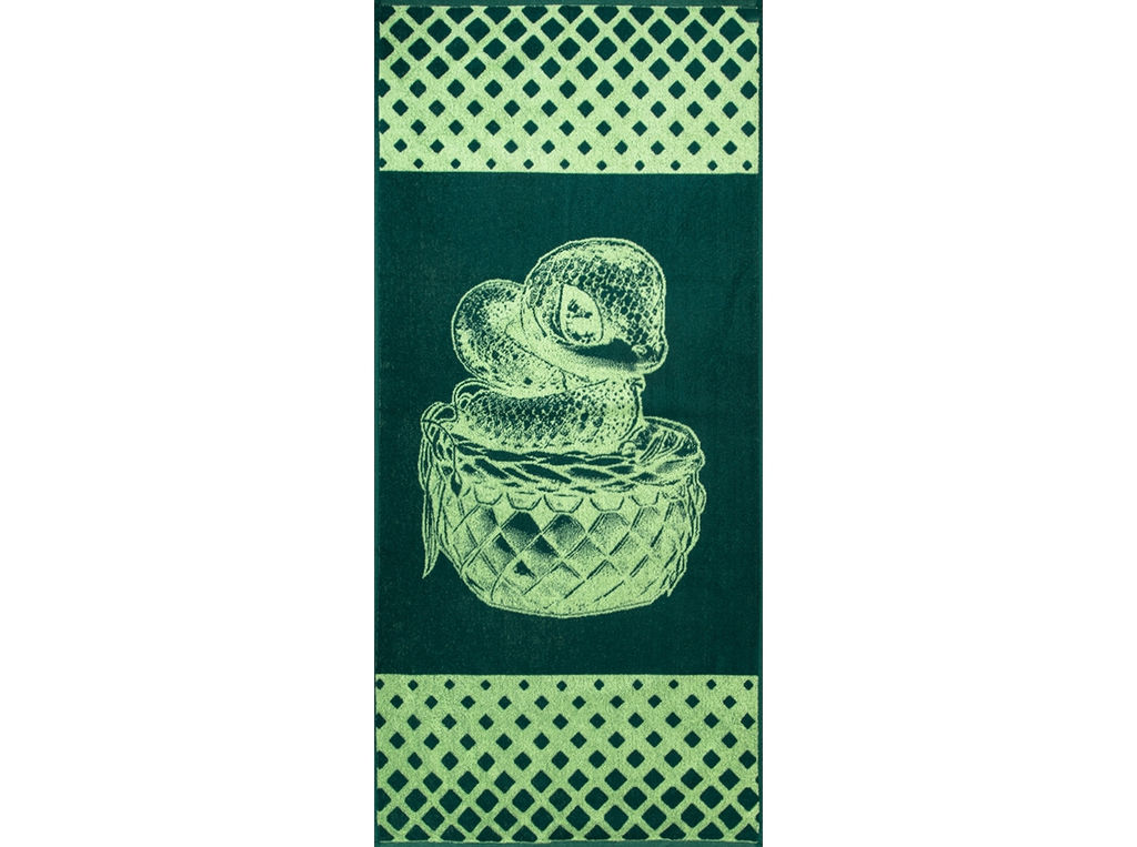 6с102.411ж1 Змейка в корзинке(еловый) Полотенце махровое 67х150см