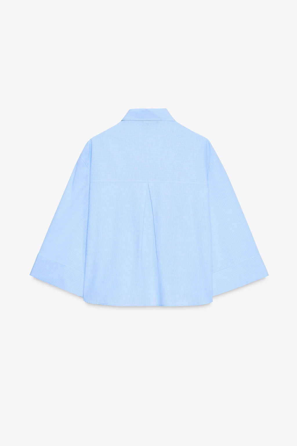 CAMISA CORTA TAPETAS RAYAS / Blanco / Celeste - Zara фото 8