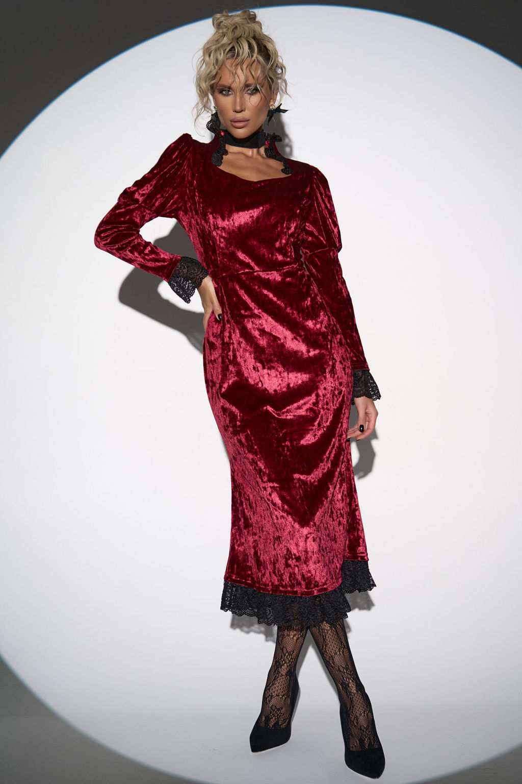 Платье Кэстл (бордовый) - Эльза фото 9