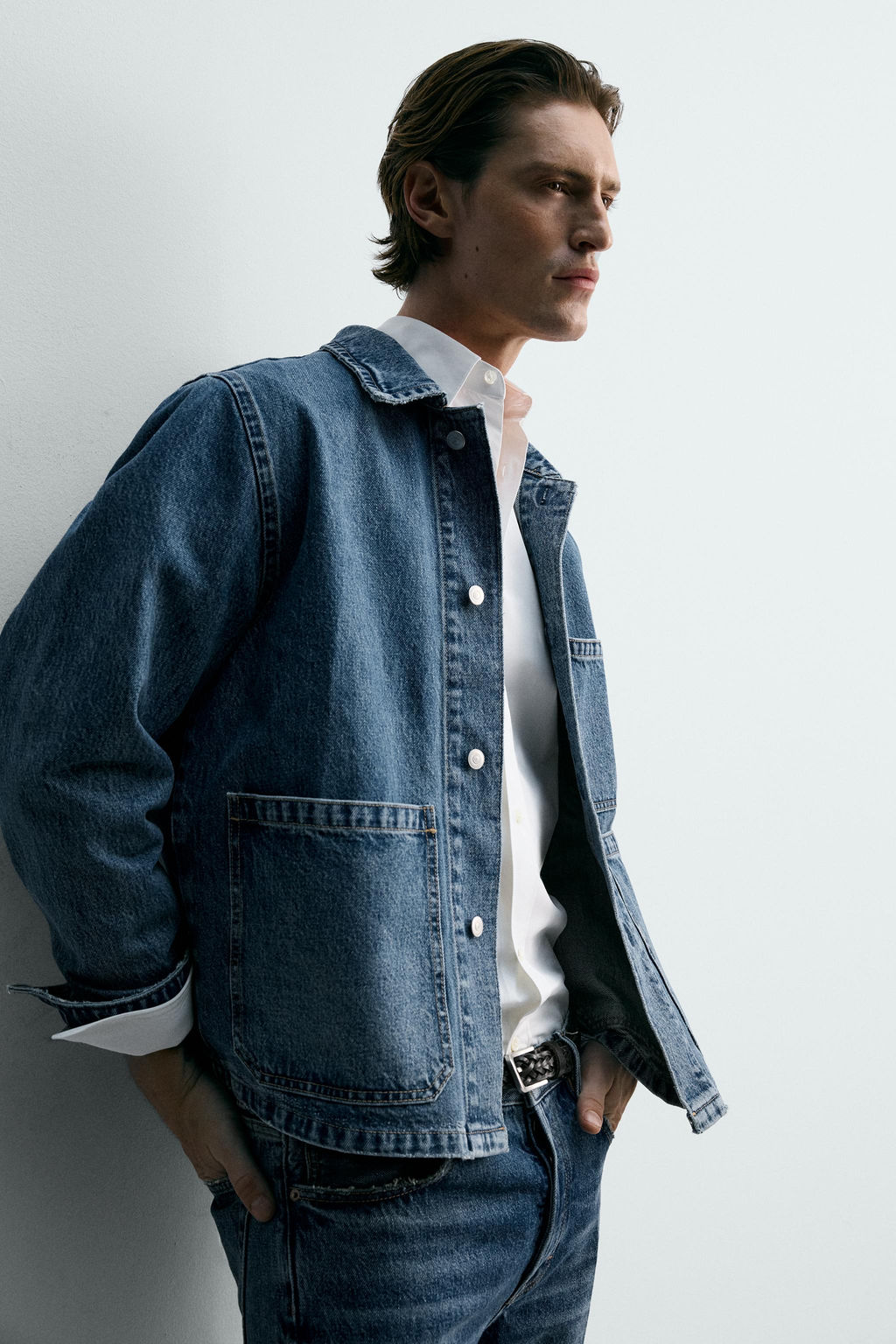 CAZADORA DENIM RELAXED FIT BOLSILLOS / Azul medio - Zara фото 5