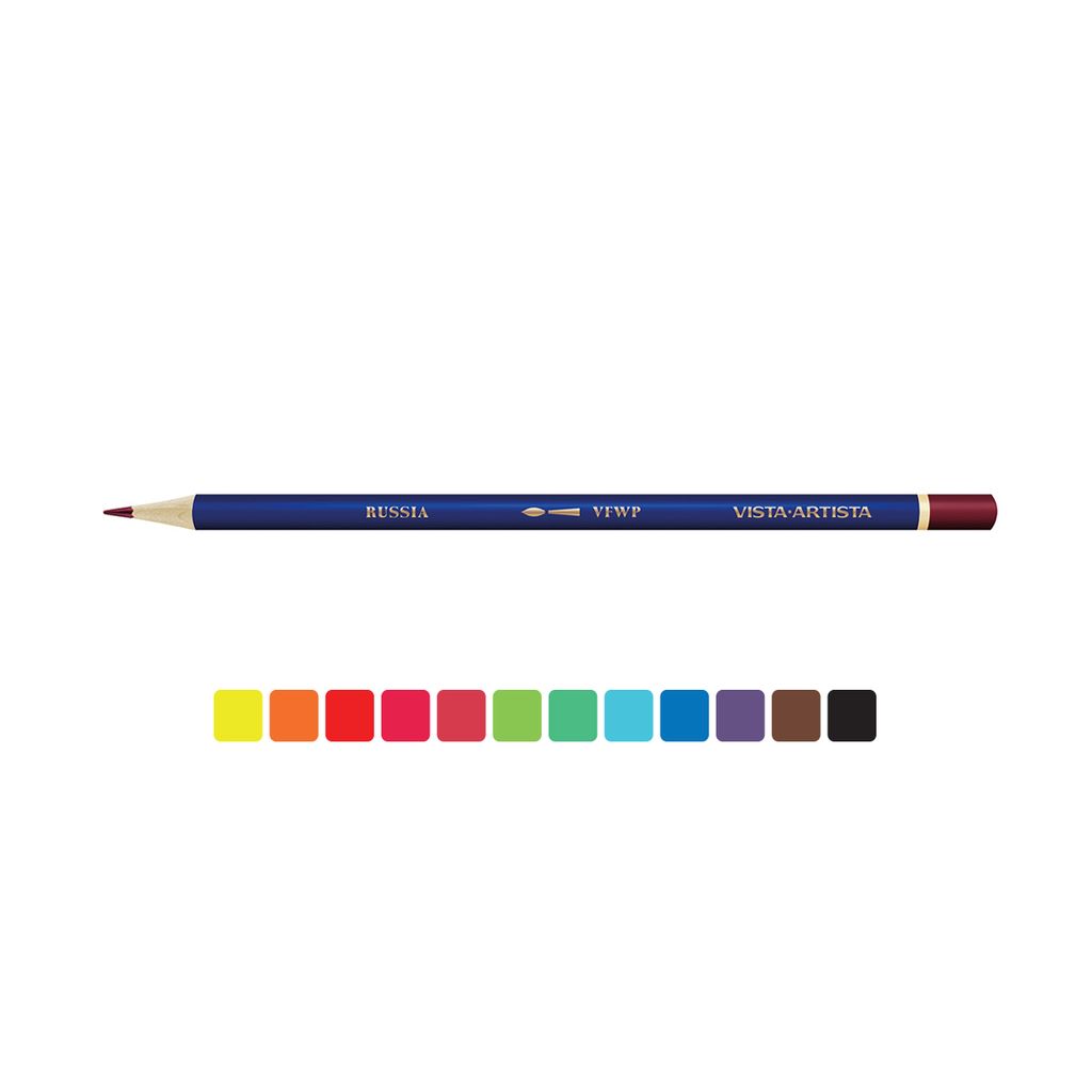 VISTA-ARTISTA Fine VFWP-12 Акварельные карандаши набор заточенный 8 х 12 цв
