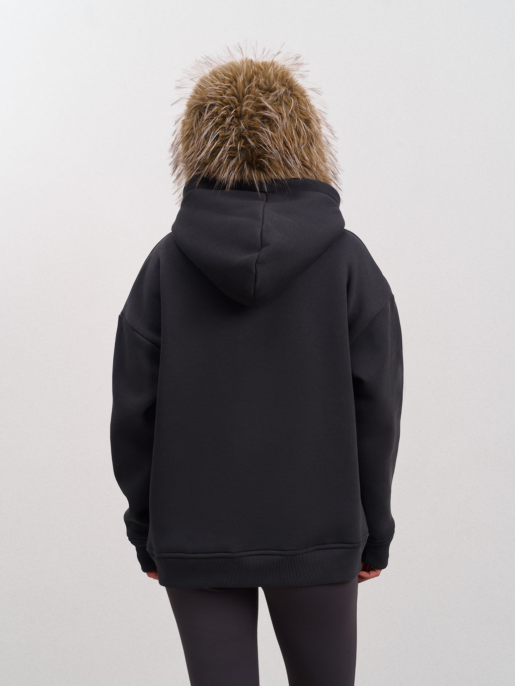 Толстовка женская с капюшоном "Вasic" темно-серый