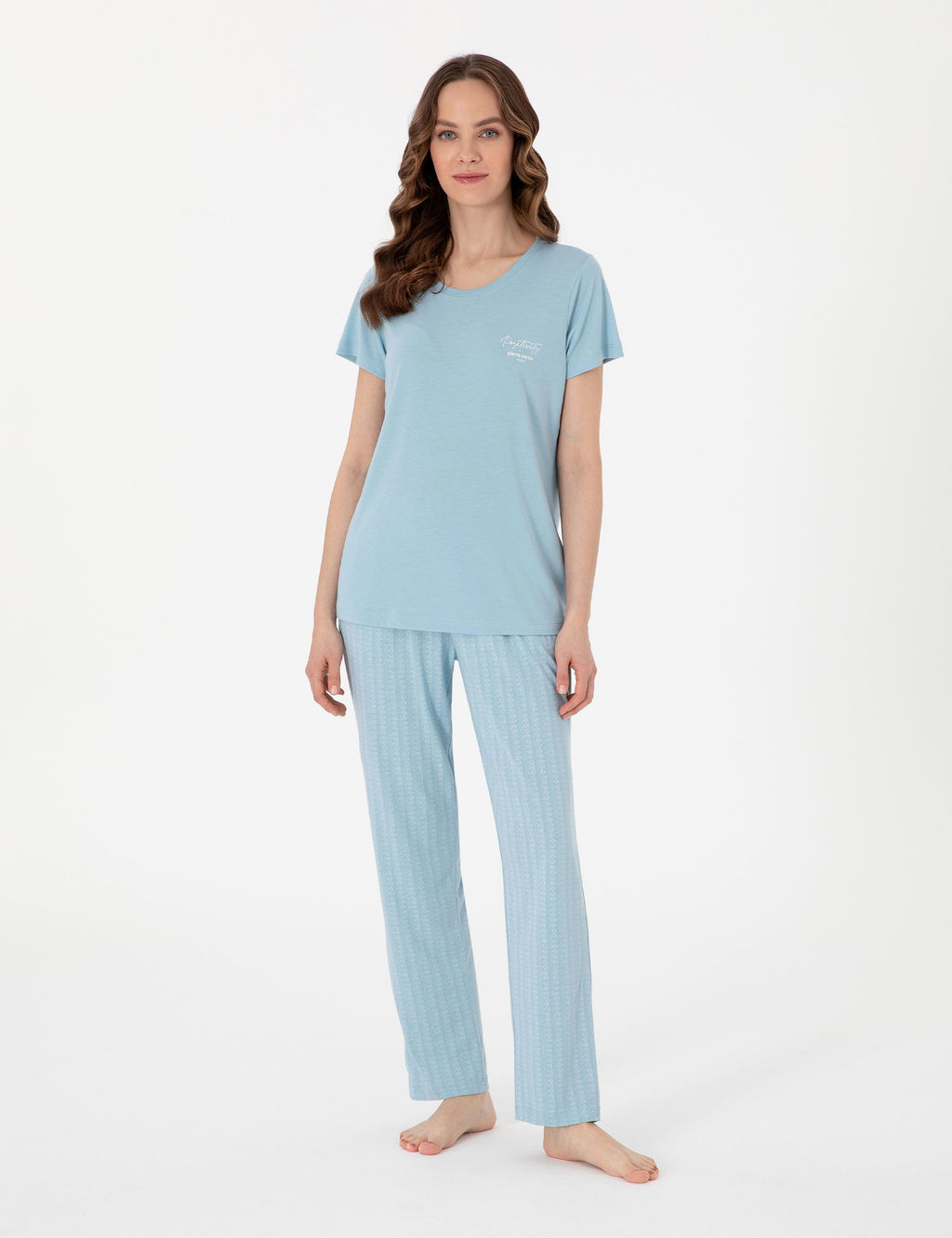 Mavi K_sakollu Pijama Tak_m_