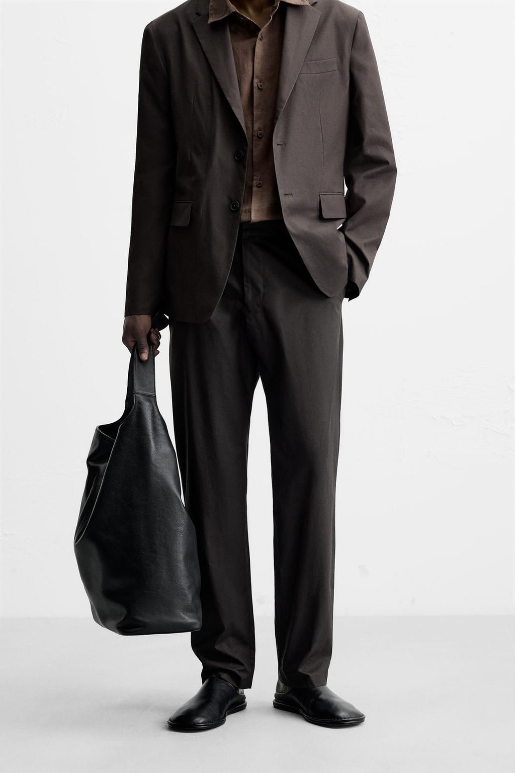 WAXED-EFFECT SUIT TROUSERS - Zara фото 2